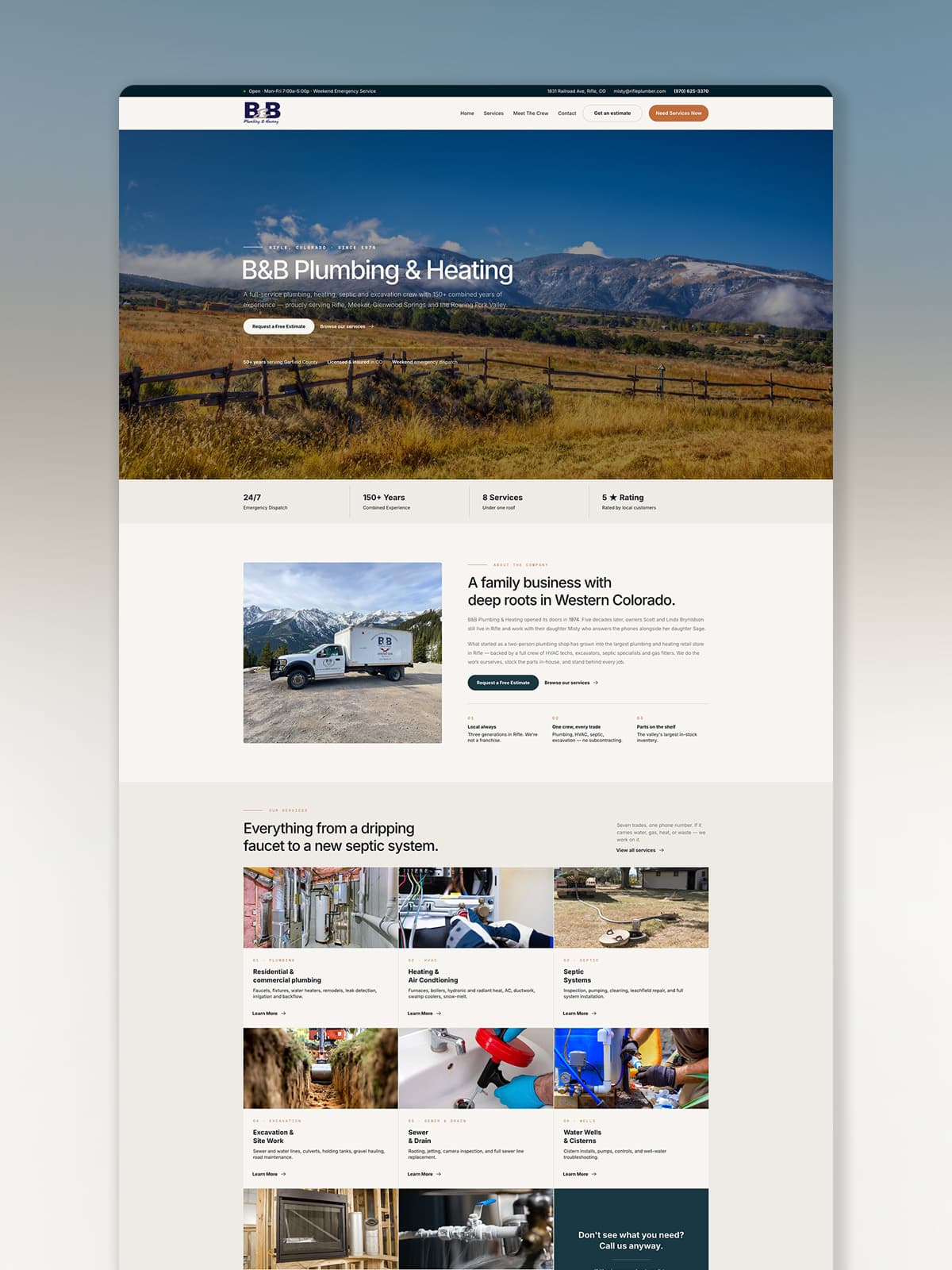 B&B Plumbing & Heating website design